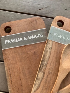 Tabla madera "familia & amigos" gris oscuro