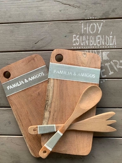 Tabla madera "familia & amigos" gris claro - comprar online