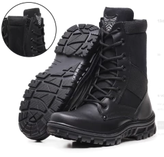 BOTA COTURNO MILITAR ACERO INFANTARIA PRETO COM ZÍPER + MEIA ANTI-BAXTERIANA