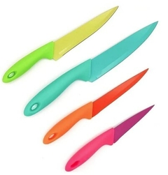 Jogo De Facas Aço Inox Cozinha Kit 4 Facas Coloridas Facas SQ - comprar online