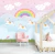 Papel de Parede Infantil Tema Unicórnios Rosa Decora Quarto de Bebê e Criança