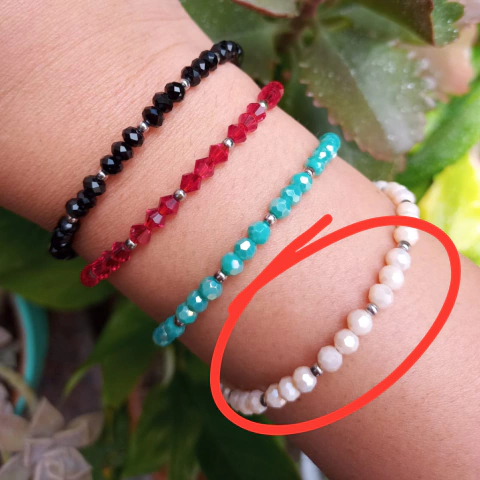 Pulsera de Acero Quirurgico Cristales Colores POFRE - tienda online