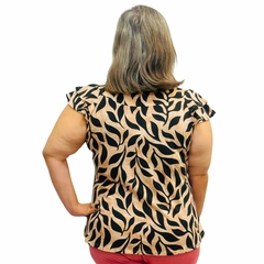 Imagem do Blusa Feminina Plus Size Manga Godê Bata Estampada