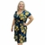 Vestido Feminino Plus Size Midi Gola V Manga Curta Estampado - Coalizão Fashion