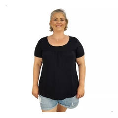 Blusa Feminina Plus Size Senhora Manga Curta Moda Evangélica