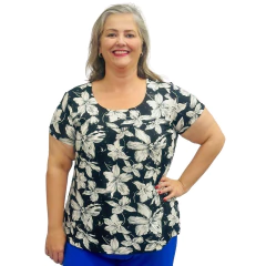Blusa Feminina Plus Size Moda Evangélica Manga Curta na internet