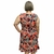Imagem do Vestido Feminino Plus Size Estampado Gola V Regata Frente Forrada