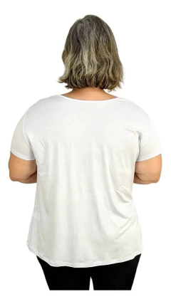 Blusa Feminina Plus Size Senhora Manga Curta Moda Evangélica