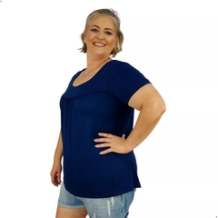 Blusa Feminina Plus Size Senhora Manga Curta Moda Evangélica