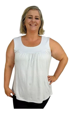 Kit 3 Blusas Regatas Plus Size Lisas Moda Senhora Alça Grossa - loja online