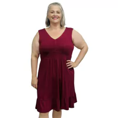 Kit 3 Vestidos Lisos Plus Size Regata Midi Gola V Frente Forrada Moda Verão - loja online