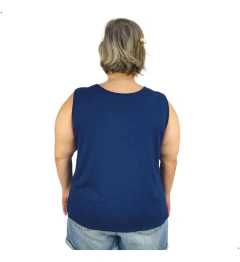 Imagem do Blusa Feminina Plus Size Regata Senhora Bata Lisa