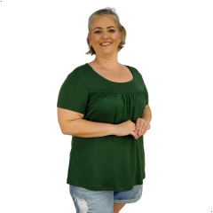Blusa Feminina Plus Size Senhora Manga Curta Moda Evangélica - comprar online