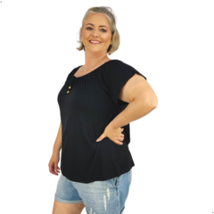 Blusa Feminina Plus Size Ciganinha Manga Curta Lisa na internet