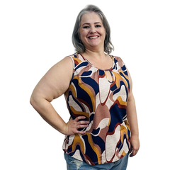 Imagem do Blusa Feminina Plus Size Moda Clássica Regata Estampada