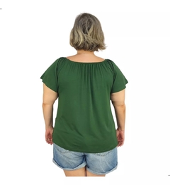 Imagem do Blusa Feminina Plus Size Ciganinha Manga Curta Lisa