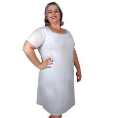 Vestido Feminino Plus Size Midi Manga Curta Moda Evangelica - Coalizão Fashion