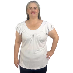 Blusa Feminina Plus Size Manga Godê Bata Lisa - Coalizão Fashion