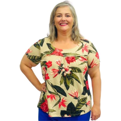 Imagem do Blusa Feminina Plus Size Moda Evangélica Manga Curta