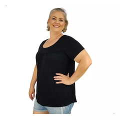 Blusa Feminina Plus Size Senhora Manga Curta Moda Evangélica - Coalizão Fashion