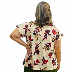 Imagem do Blusa Feminina Ciganinha Manga Curta Estampada