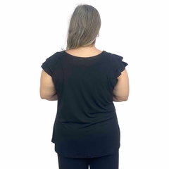 Blusa Feminina Plus Size Manga Godê Bata Lisa na internet