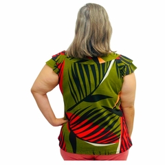 Blusa Feminina Plus Size Manga Godê Bata Estampada - loja online