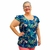 Blusa Feminina Plus Size Manga Godê Bata Estampada