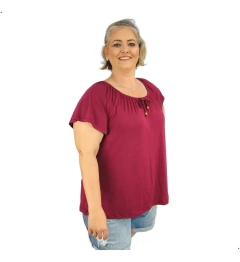 Blusa Feminina Plus Size Ciganinha Manga Curta Lisa na internet