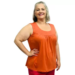 Blusa Feminina Plus Size Regata Senhora Bata Lisa na internet