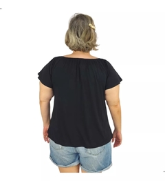 Blusa Feminina Plus Size Ciganinha Manga Curta Lisa - loja online
