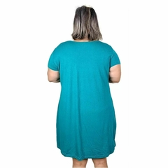 Vestido Feminino Plus Size Midi Manga Curta Moda Evangelica - comprar online