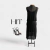Vestido midi preto babado HIT NOVO