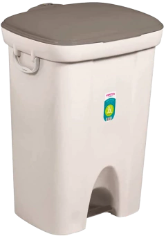 LIXEIRA COM PEDAL SANREMO BEGE 36 L