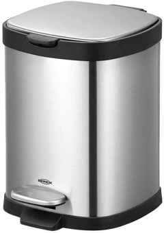 Lixeira para Banheiro Inox Com Pedal Quadrada 6 Litros Cesto de Lixo