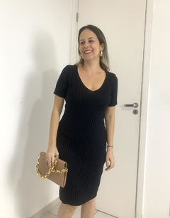 Vestido de Tricô Islândia Preto na internet