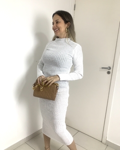 Vestido De Tricô Branco Hungria
