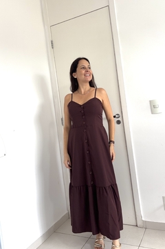 Vestido de Botão Marrom - loja online