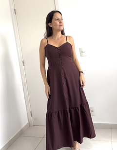 Vestido de Botão Marrom - Loja UP Store