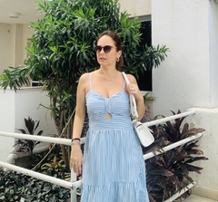 Vestido Arpoador Listrado Azul - comprar online