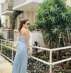 Vestido Arpoador Listrado Azul na internet