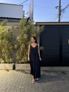 Vestido Longo Azul Marinho Malu - loja online