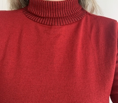 Blusa Vermelha Tricô Com Gola Alta - comprar online