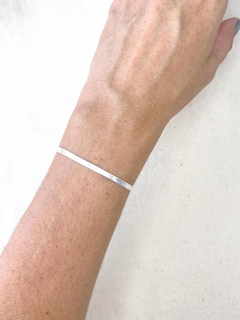 Pulseira Rafa - Pulseira de fita banhada a prata 925.