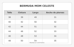 BERMUDA MOM CELESTE ÓXIDO - Messirve Store