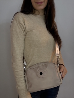 Bandolera doble cierre Beige - comprar online