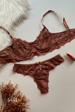 CONJUNTO LUXO EM RENDA SEM BOJO COM ARO - Naia Moda Intima