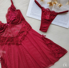 CAMISOLA EM RENDADA COM TULE E GUIPURE