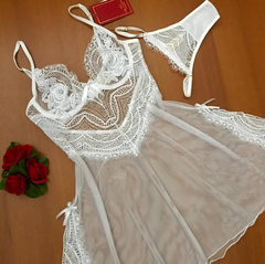 CAMISOLA EM RENDADA COM TULE E GUIPURE - comprar online
