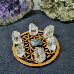 2.6 A 2.7 CM DE ALTURA. SET DE 6 CRISTALES + TURMALINA NEGRA DE REGALO + FLOR DE LA VIDA DE REGALO - comprar online
